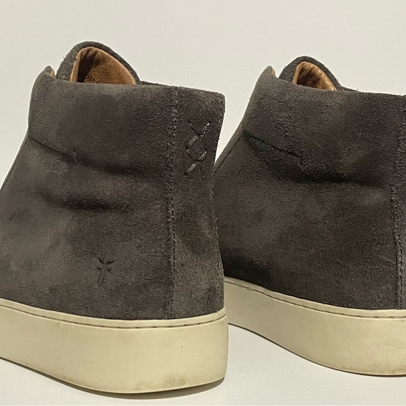 Frye Lena Suede Zip High-Top Sneakers in Gray - Picture 3 of 9